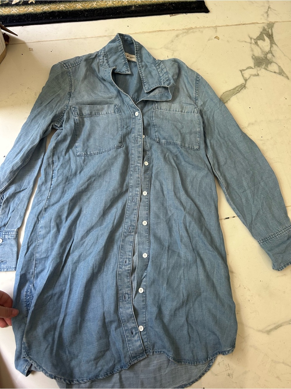 cloth & stone Light Blue Denim Button-Down Tunic